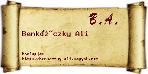 Benkóczky Ali névjegykártya